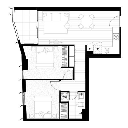 1 Bed 1 Bath floorplan